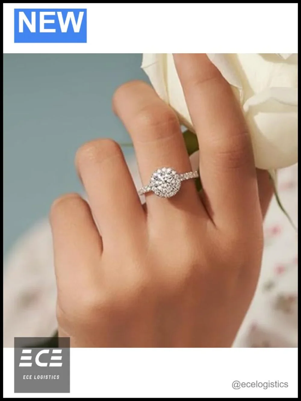 1 Carat Moissanite Engagement Ring Round Cut S925 Sterling Silver Platinum
